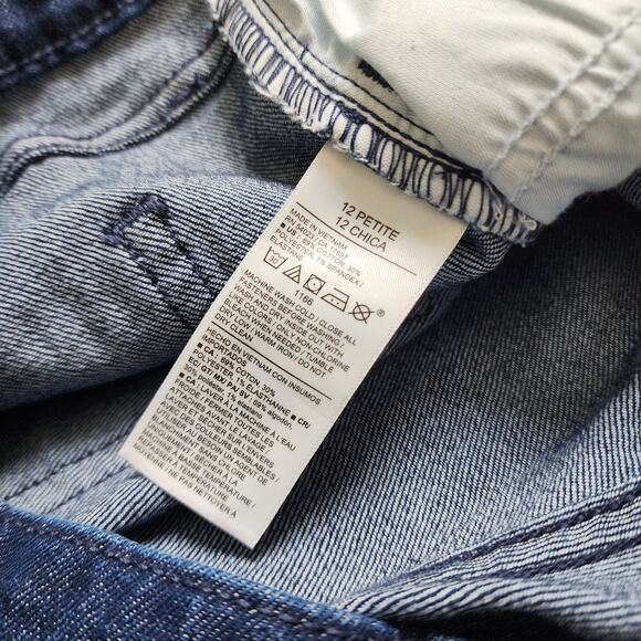 Old Navy Womens High Waisted Wow Wide Leg Jeans Size 12 Petite River Dark Wash - Picture 8 of 13